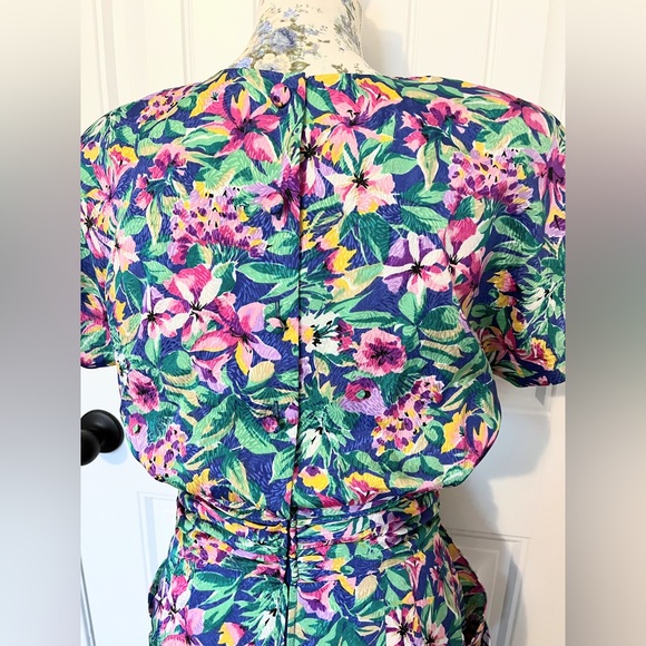 Maggy Boutique 80s Floral Knee Length Dress size 10 - Picture 5 of 14